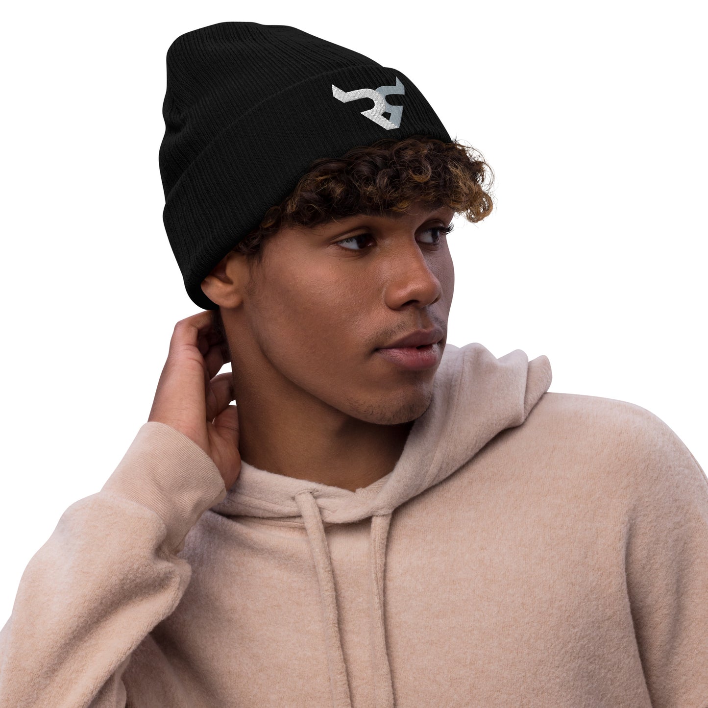 Double R Ribbed knit beanie