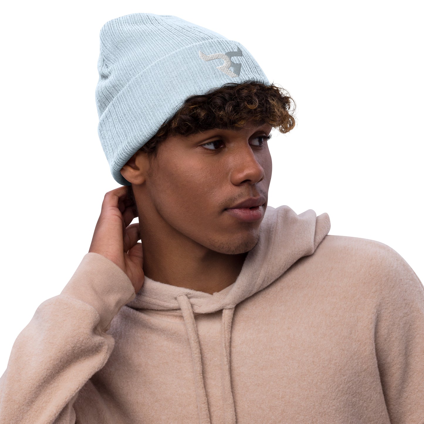 Double R Ribbed knit beanie