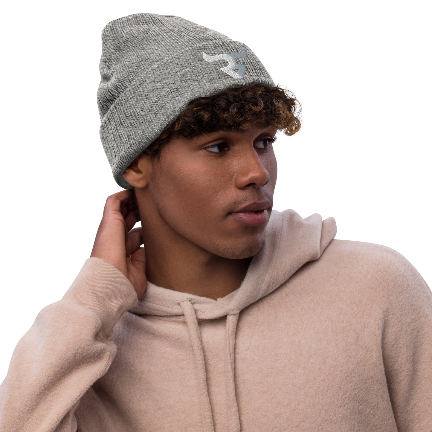 Double R Ribbed knit beanie