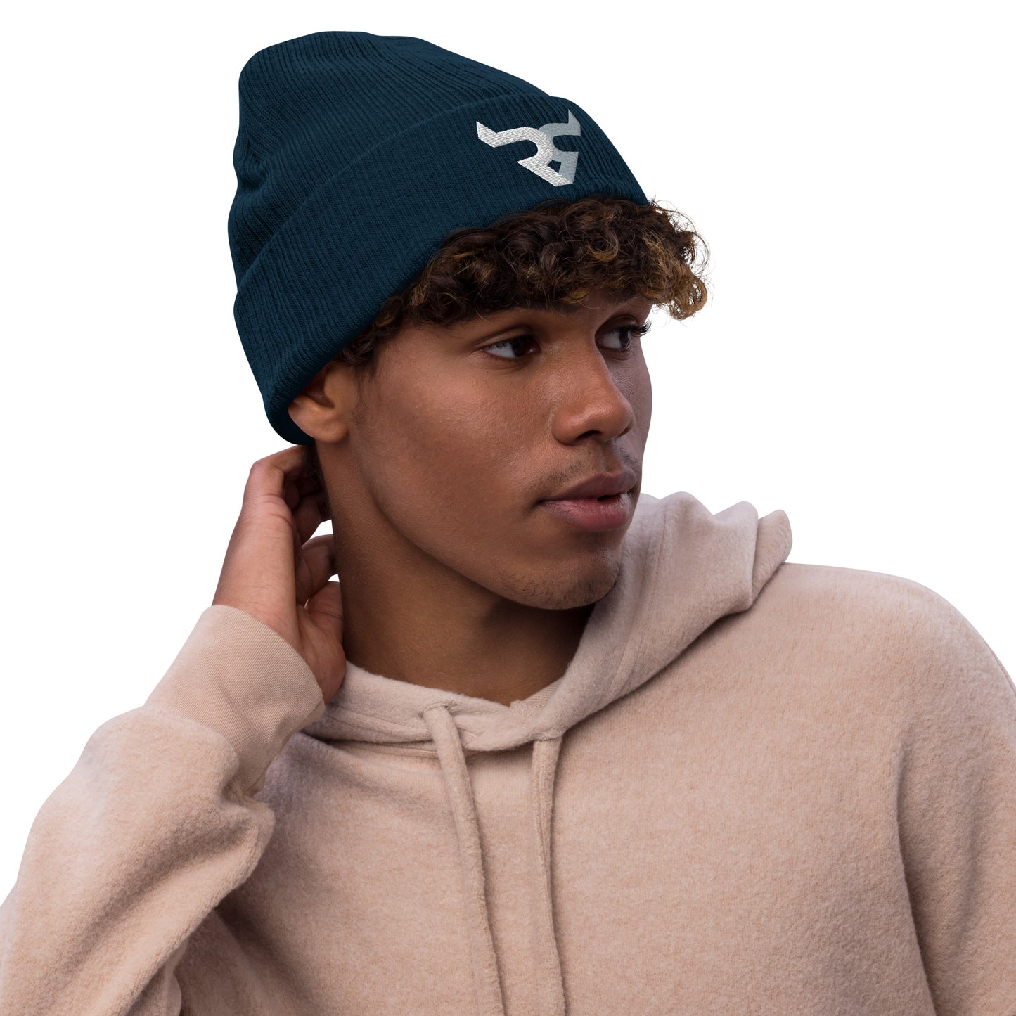 Double R Ribbed knit beanie