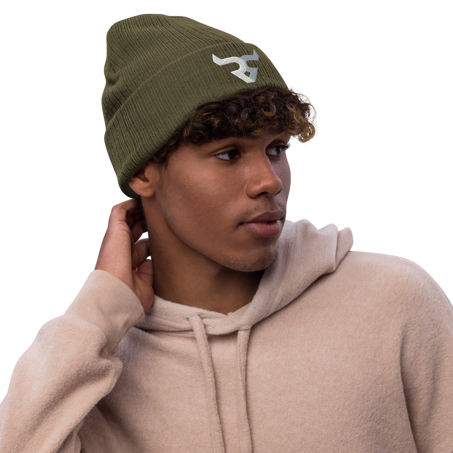 Double R Ribbed knit beanie